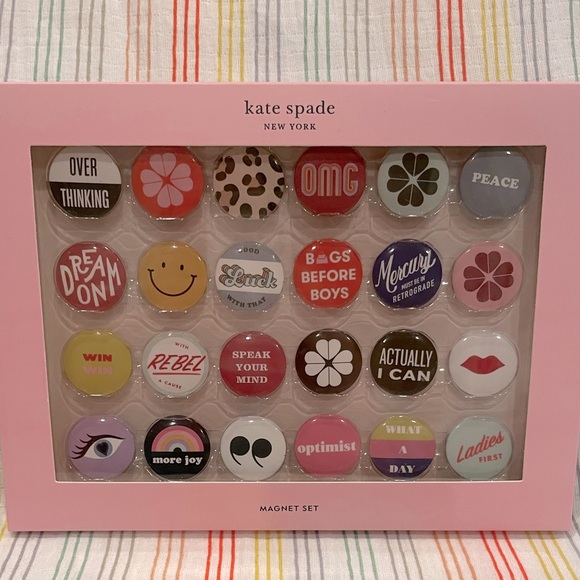 Kate Spade Magnets Set o 24 Actually I Can Dorm Decor Refrigerator School Locker - Picture 2 of 5